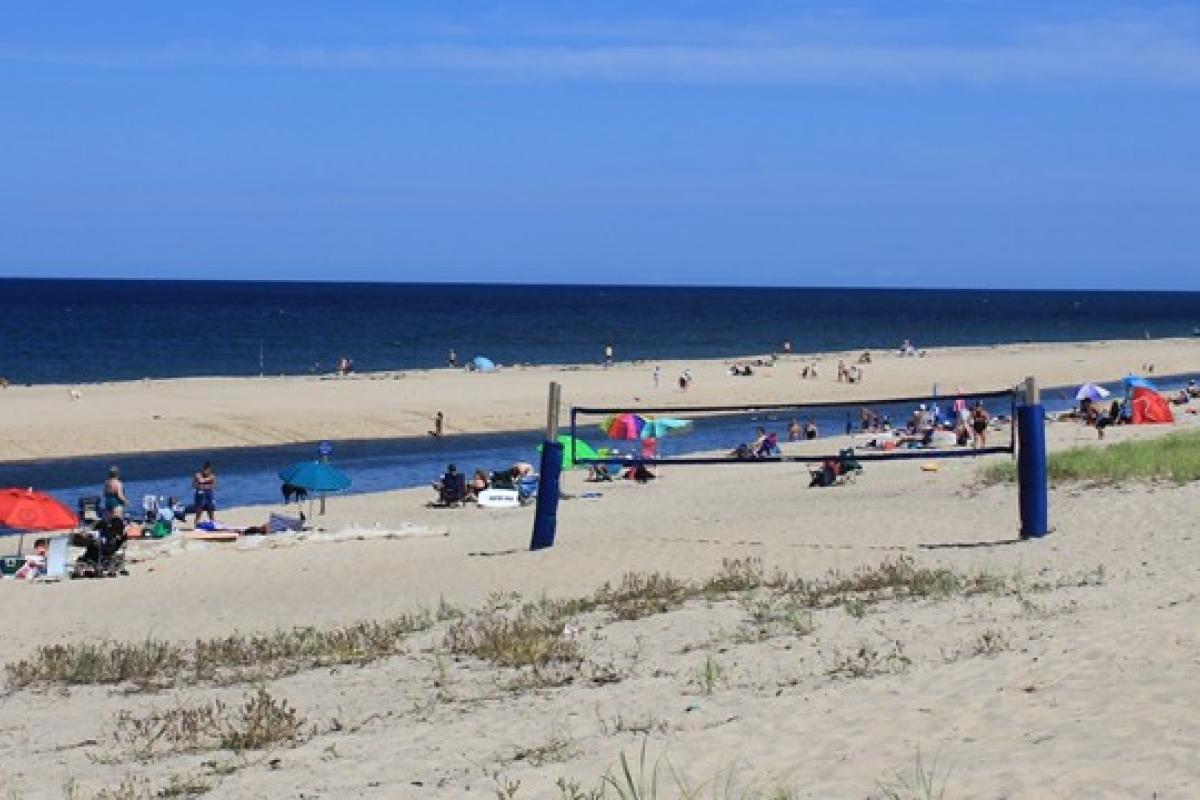 People at Head of the Meadow Beach
