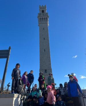 Children by monument